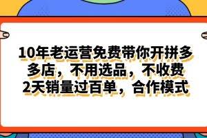 (11474期)拼多多最新合作开店日入4000+两天销量过百单,无学费、老运营代操作、…