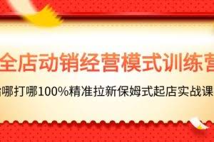(11460期)全店动销-经营模式训练营,指哪打哪100%精准拉新保姆式起店实战课程