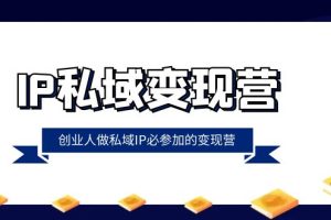 (8325期)IP私域-变现营,创业人做私域IP必参加的变现营(22节课)